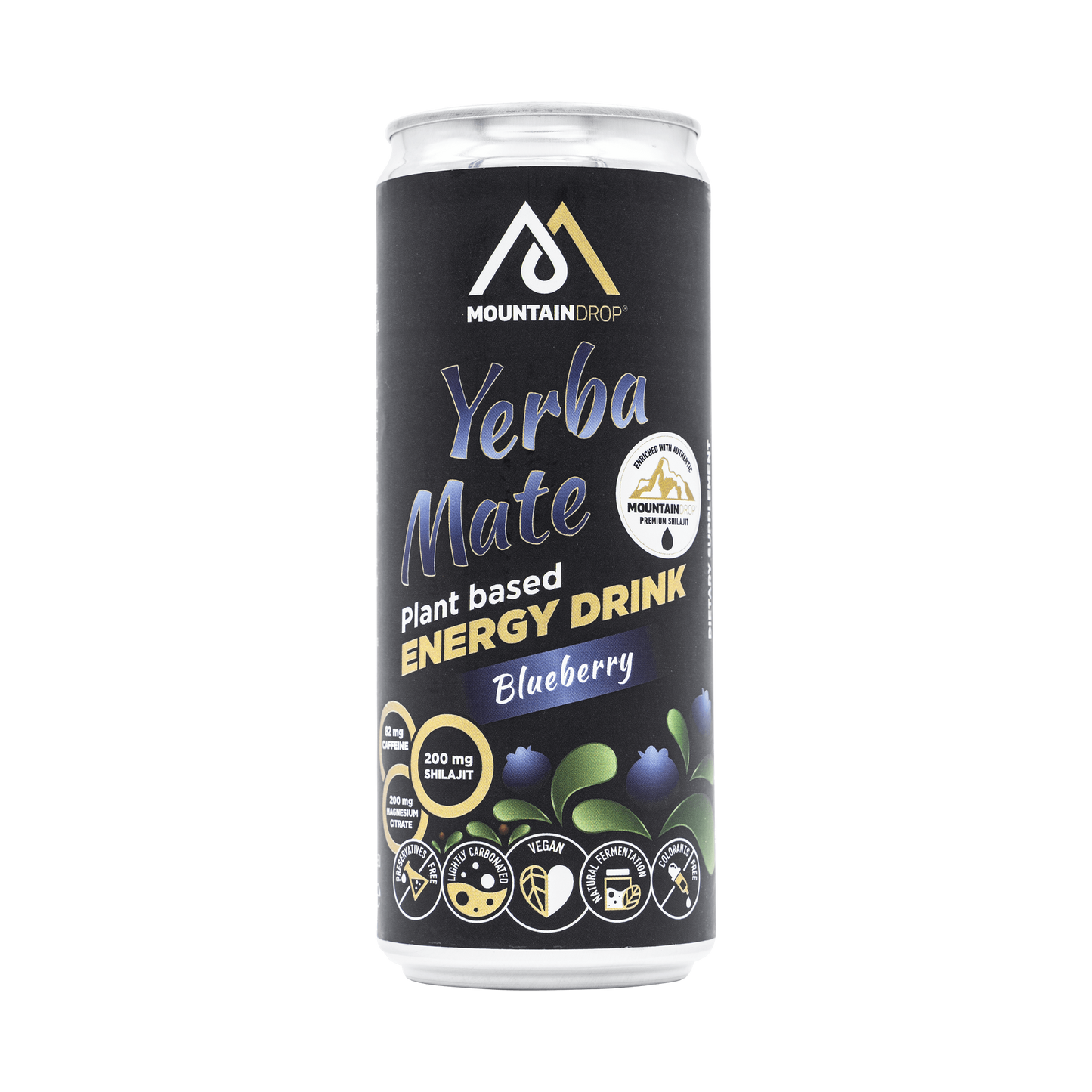 MOUNTAINDROP | Natural Energy Drink | Yerba Maté | 330 ml (REMARQUE ! À consommer de préférence avant le 30-4-2025) 