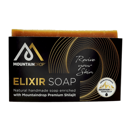 MOUNTAINDROP | Savon Élixir | 100 % Mumijo Shilajit | 95 grammes